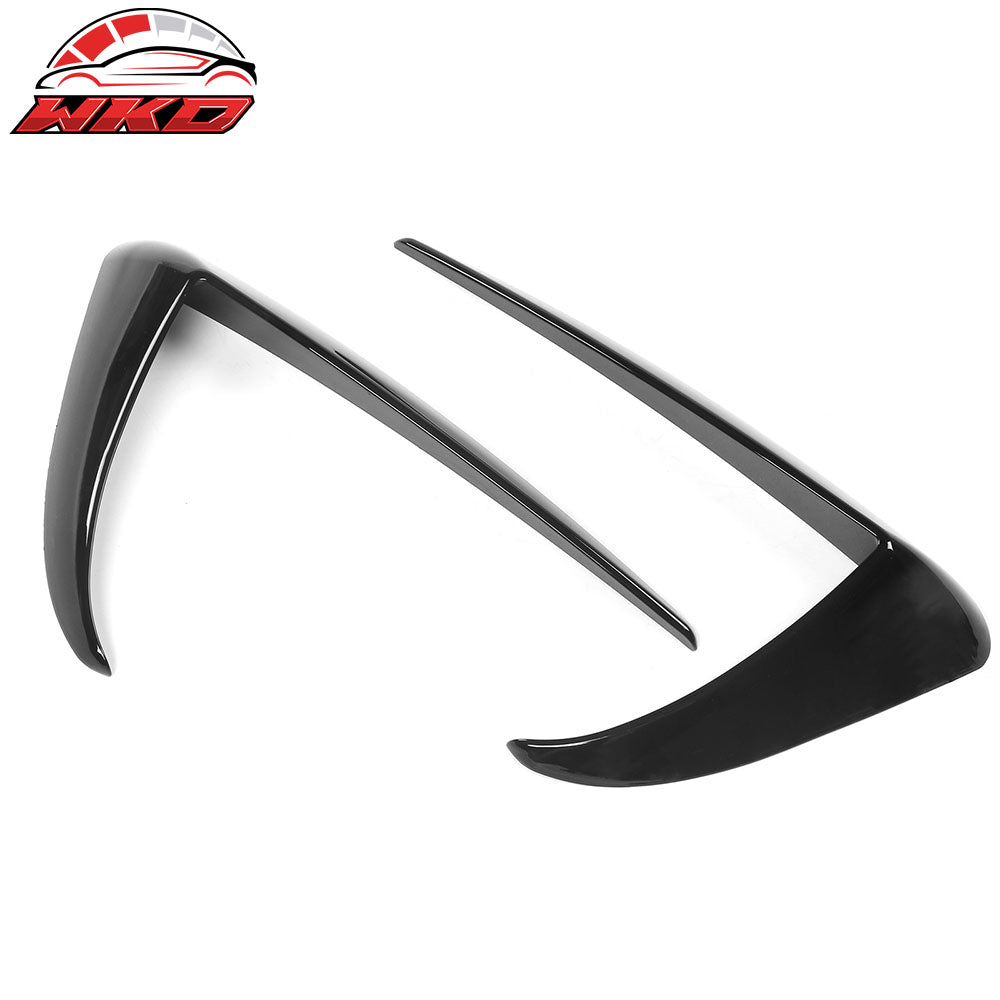 Fits 17-23 Tesla Model 3 Gloss Black Fog Light Lamp Trim Eyebrows Cover ABS Pair