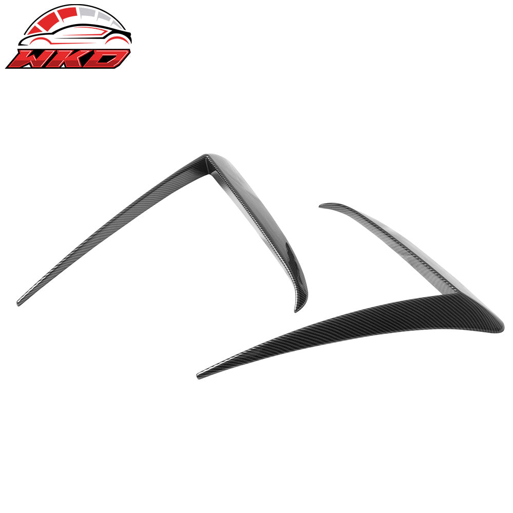 Fits 25-26 Tesla Model Y Juniper Fog Light Eyelid Trim Carbon Fiber Print Frame