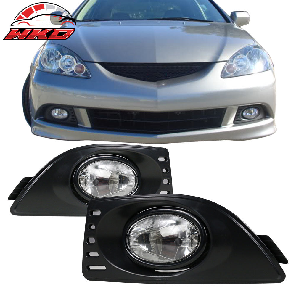Fits 05-07 Acura RSX 2PCS Right Left Front Bumper Clear Lens Fog Lights Lamps