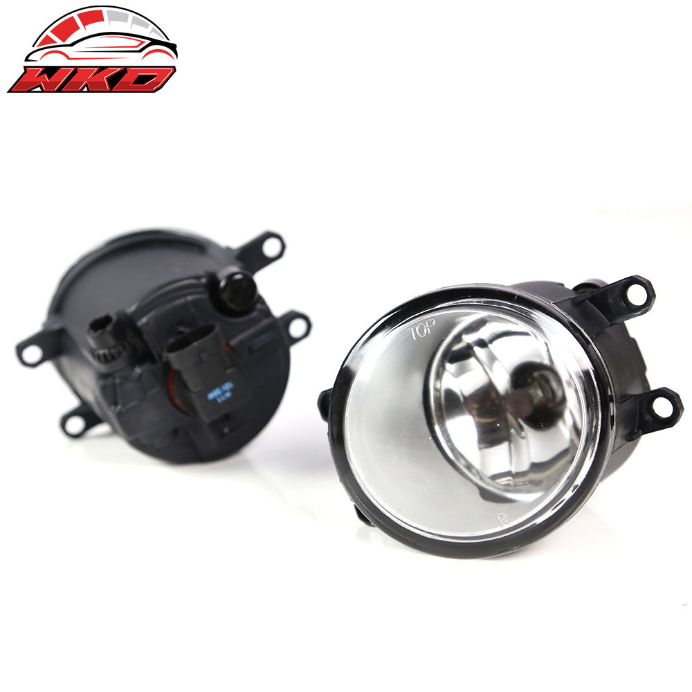 Fits 07-09 Toyota Camry Front Bumper Clear Fog Lights With Chrome Bezel