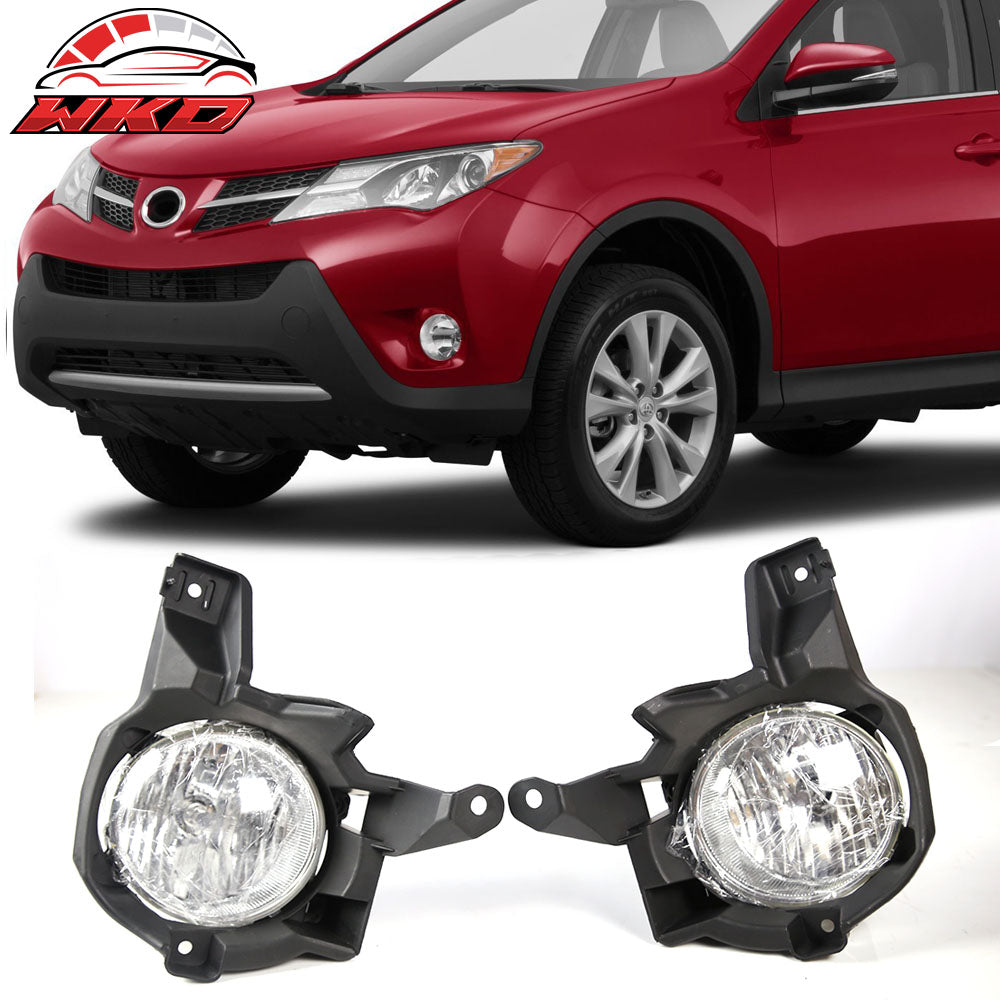 Fits 13-15 Toyota RAV4 Front Bumper Clear Fog Light Lamp W/Wiring