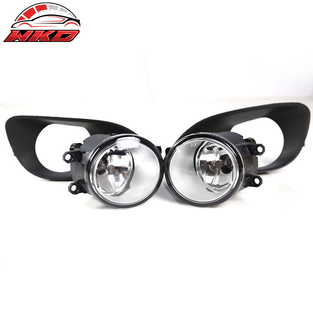 Fits 06-08 Toyota Yaris Sedan 2PCS Left & Right Front Bumper Clear Fog Lights