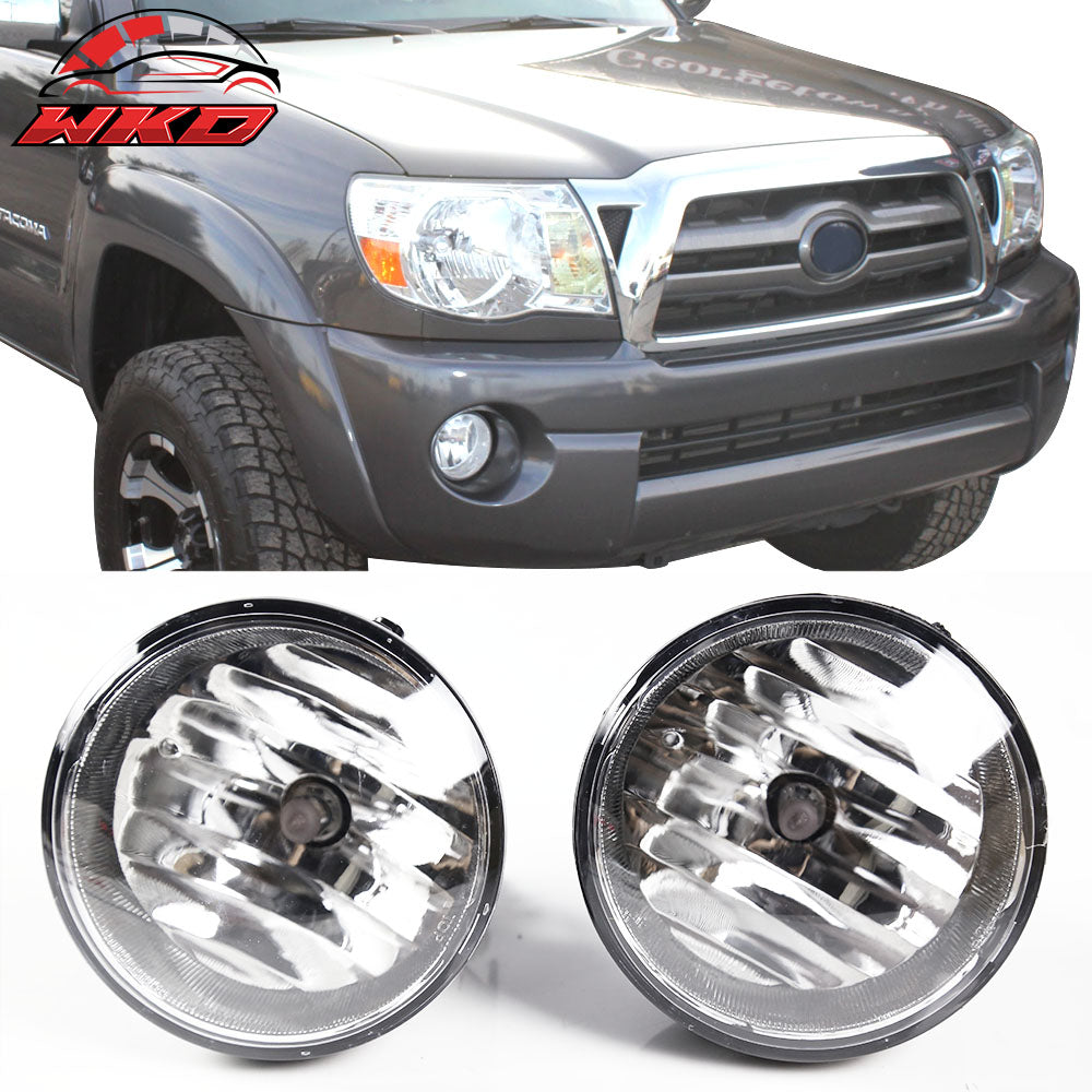 Fits 05-11 Toyota Tacoma Front Bumper Clear Fog Lights Left Right