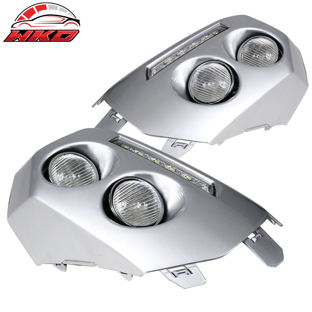 Fits 07-14 Toyota FJ Cruiser 2PCS Front Bumper Fog Lights Lamps DRL LR + RH