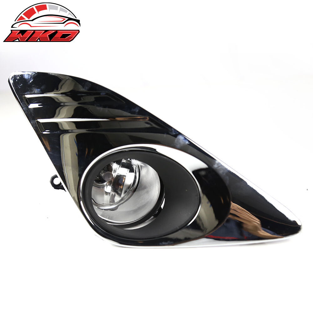 Fits 12-14 Toyota Camry Front Bumper Fog Lights Lamp Chrome W/Black Bezel+Switch