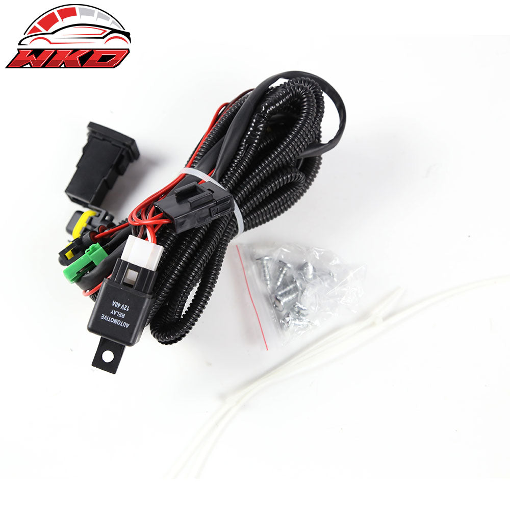 Fits 12-14 Toyota Camry Front Bumper Fog Lights Lamp Chrome W/Black Bezel+Switch