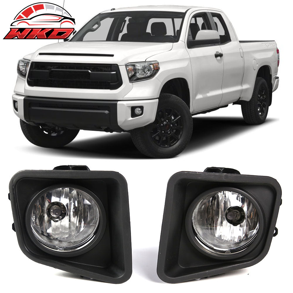 Fits 14-19 Toyota Tundra 2PC Left Right Front Bumper Fog Lights Lamp W/Clear Len