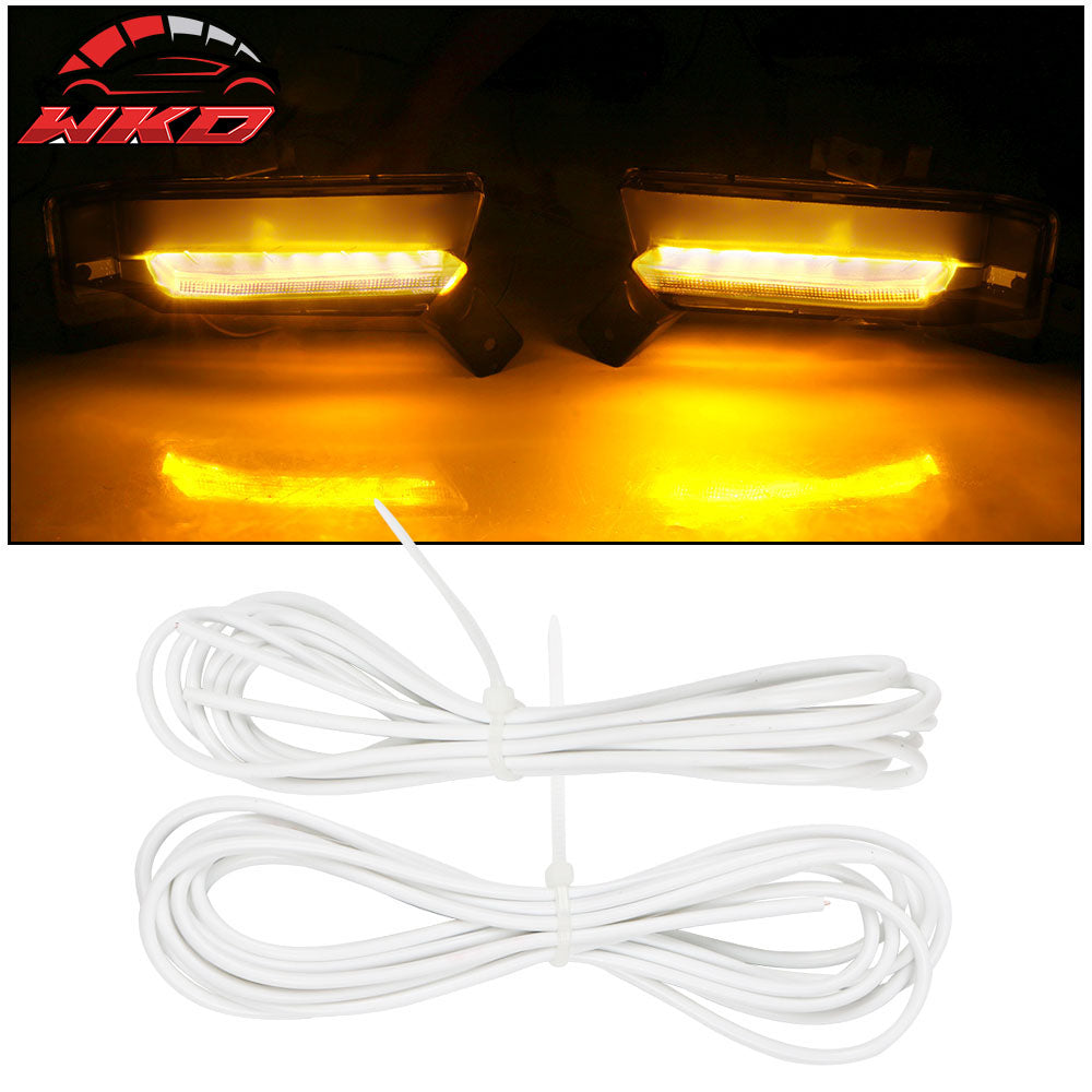 Fits 16-18 Chevy Camaro SS DRL Fog Lights Clear w/ Amber Turning Signal