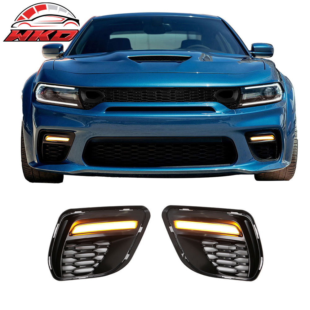Fits 20-23 Dodge Charger Widebody Daytime Running Light DRL LED Foglight Covers