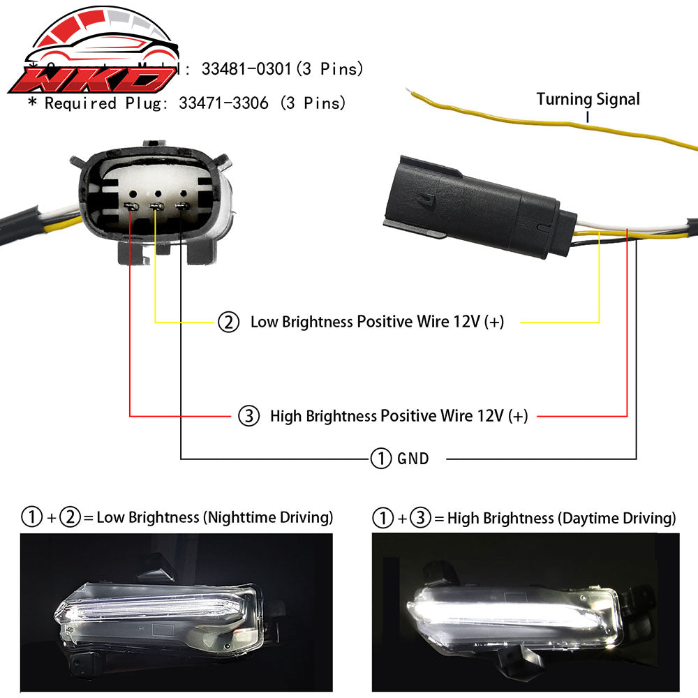 Fits 19-24 Chevy Camaro SS Daytime Running Light DRL LED Foglight W/ Turn Signal