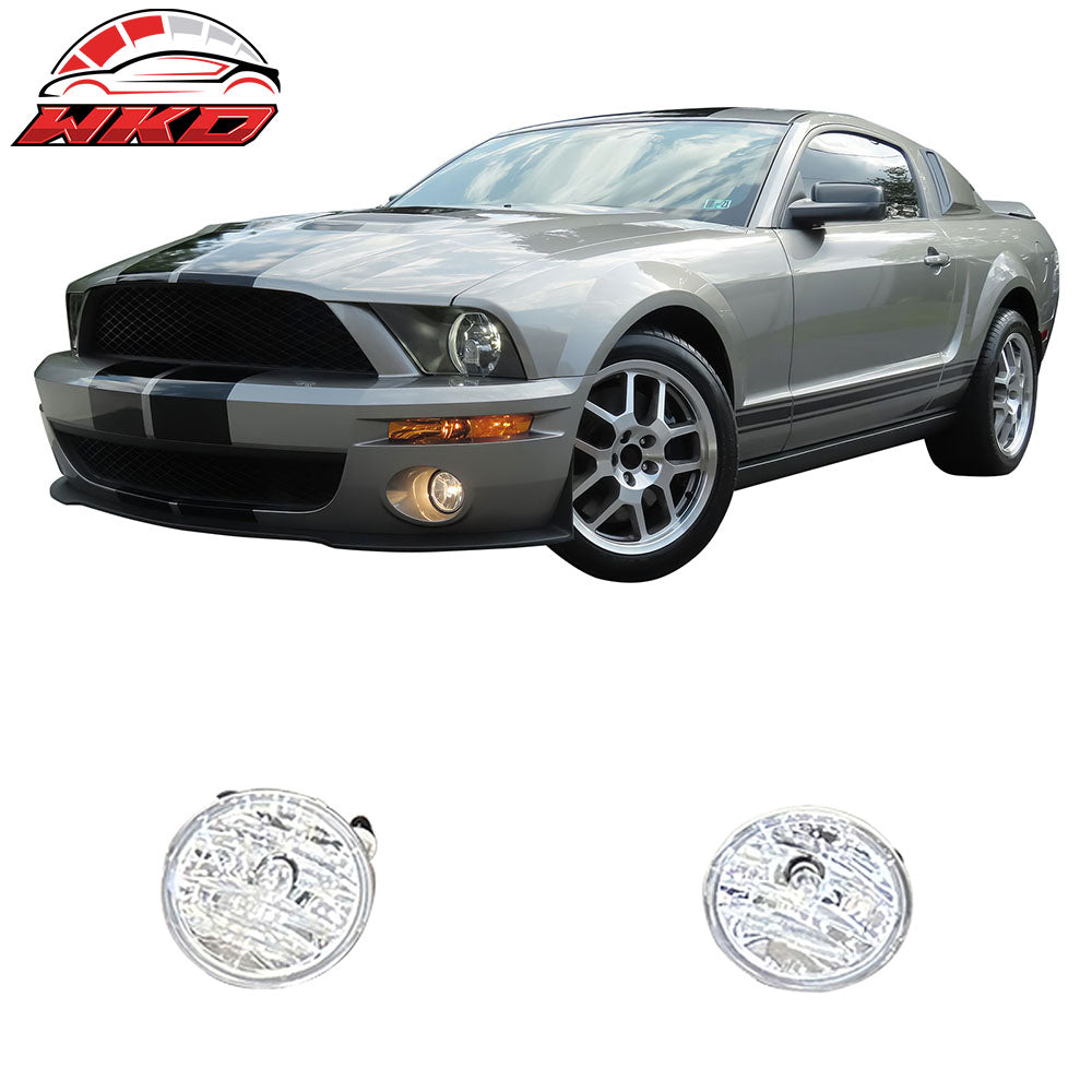 Fits 07-14 Ford Mustang Shelby GT500 OE Style Halogen Bulb Foglights Lamp Pair