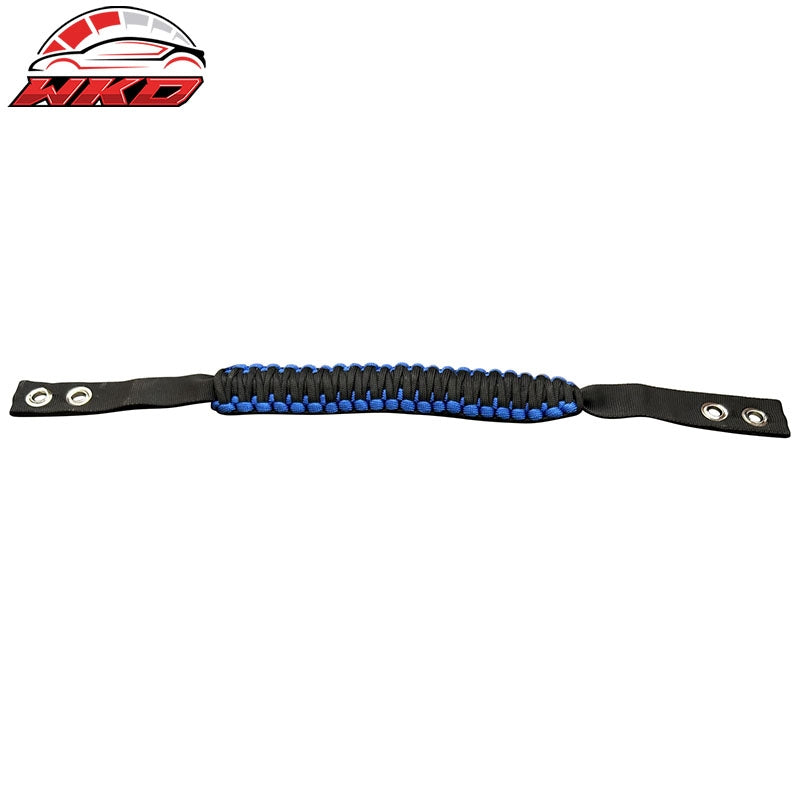 Fits 21-26 Ford Bronco 2/4Dr 2PCS Blue Nylon Roll Bar Grab Handles Paracord Grip
