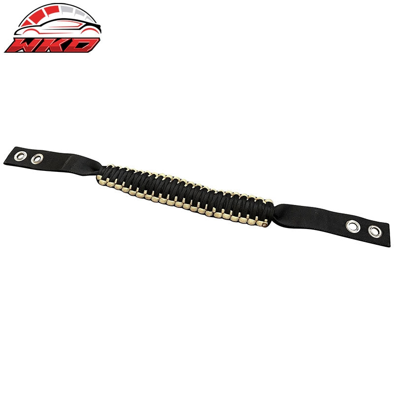 For 21-26 Ford Bronco 2/4Dr 2PC Yellow Nylon Roll Bar Grab Handles Paracord Grip