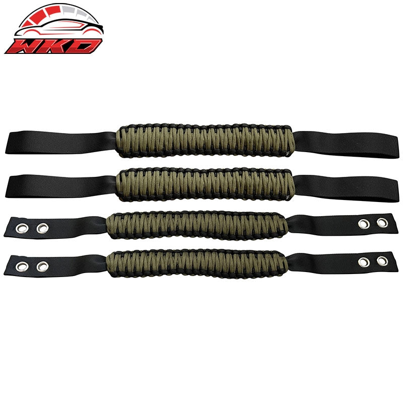 Wholesale 21-26 Ford Bronco 2PC Front Headrest Handle + 2PC Roll Bar Grab Green Nylon