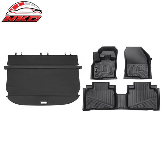 Wholesale 15-24 Ford Edge Carbon Fiber Texture Rear Cargo Cover + 3D TPE Floor Mats - Wikond Auto