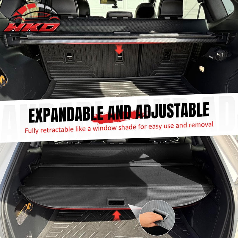 Fits 15-24 Ford Edge Carbon Fiber Texture Rear Cargo Cover + 3D TPE Floor Mats