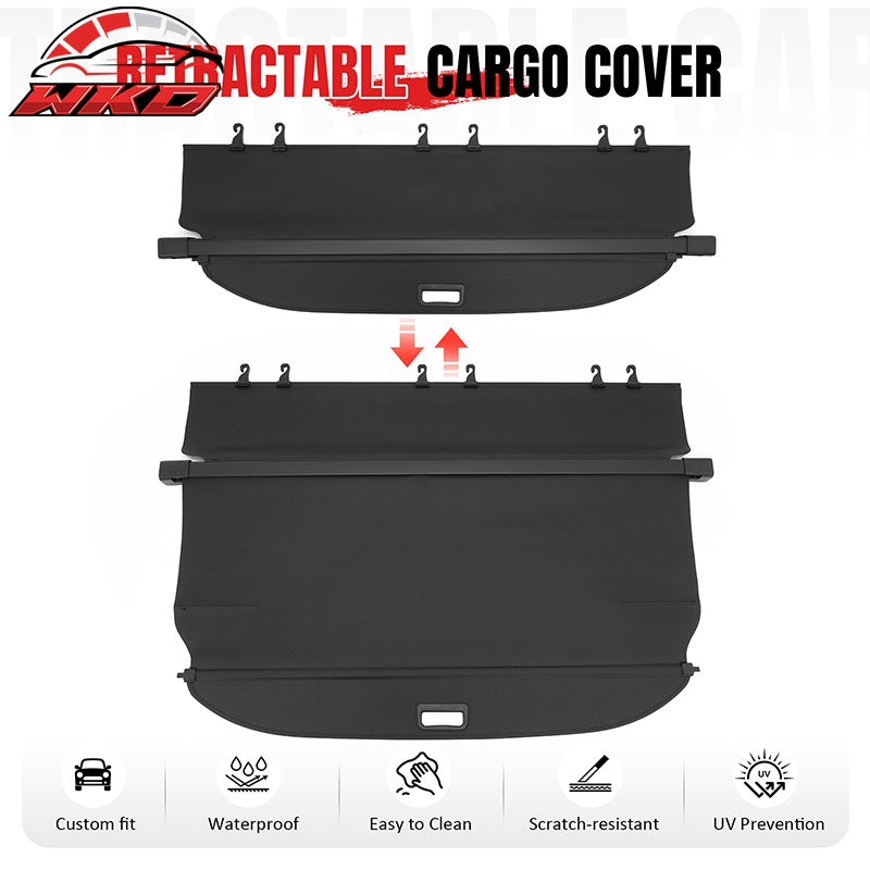 Fits 15-24 Ford Edge Retractable Rear Trunk Cargo Cover Carbon Fiber Texture