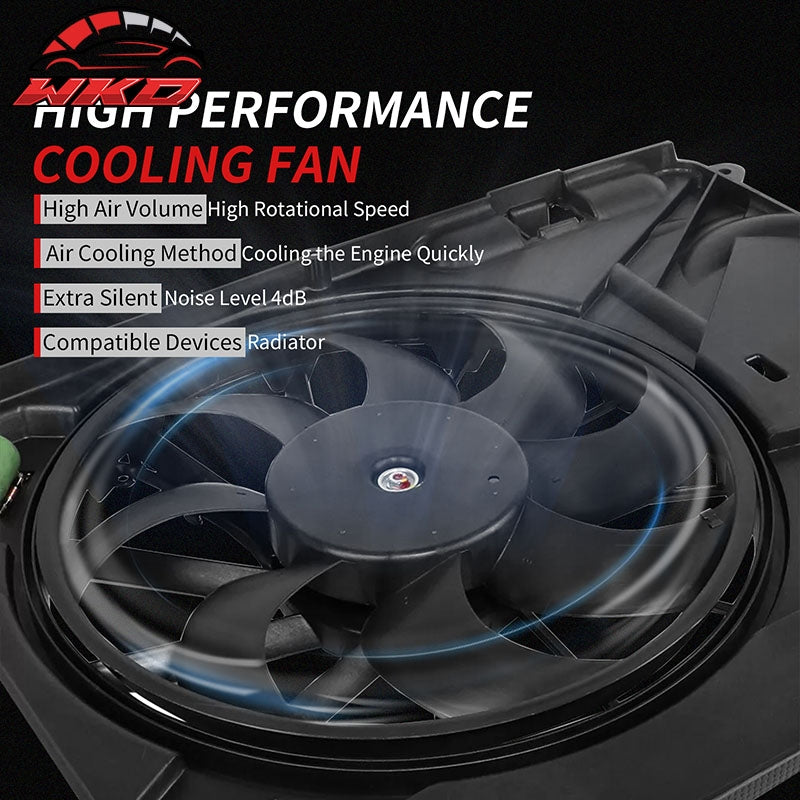 Fits 01-04 Ford Escape 2.0L AT& 3.0L Engine Radiator Dual Cooling Fan Assembly