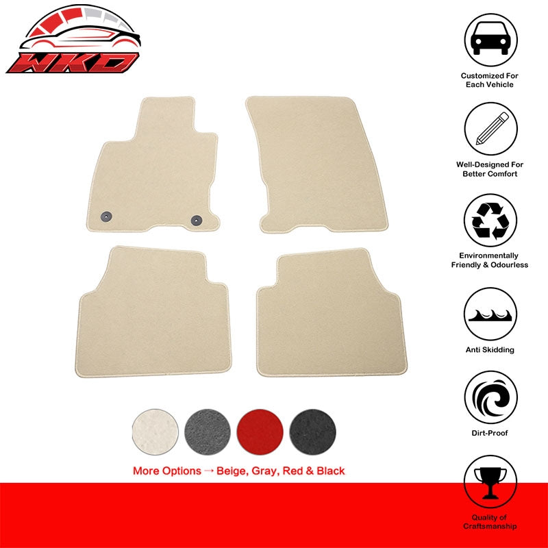 Fits 20-26 Ford Escape Anti-Slip Front Rear Floor Mats Carpet Nylon 4PCS - Beige