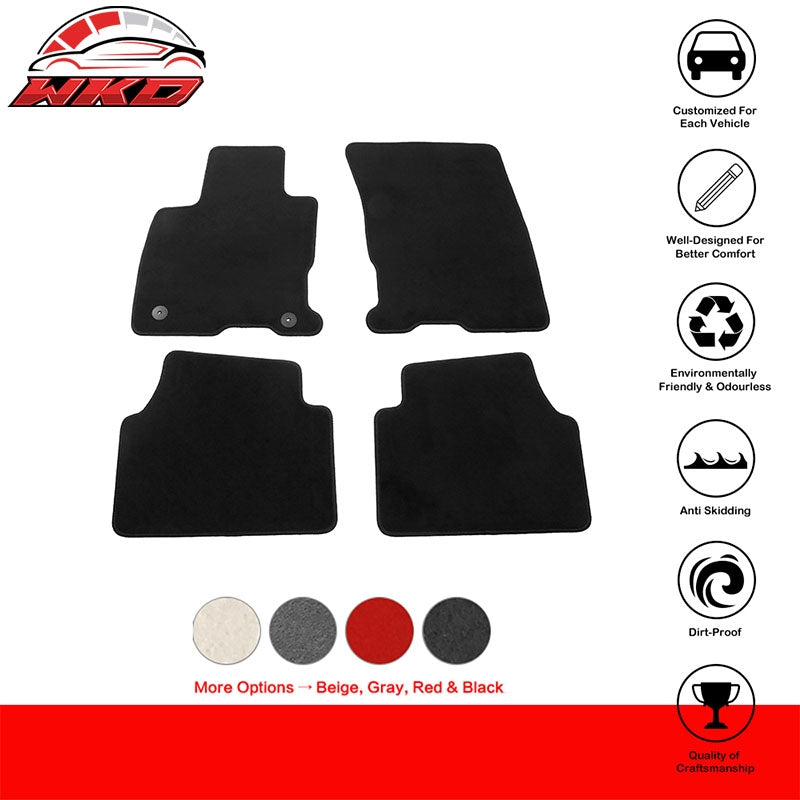 Fits 20-26 Ford Escape Anti-Slip Front Rear Floor Mats Carpet Nylon 4PCS - Black