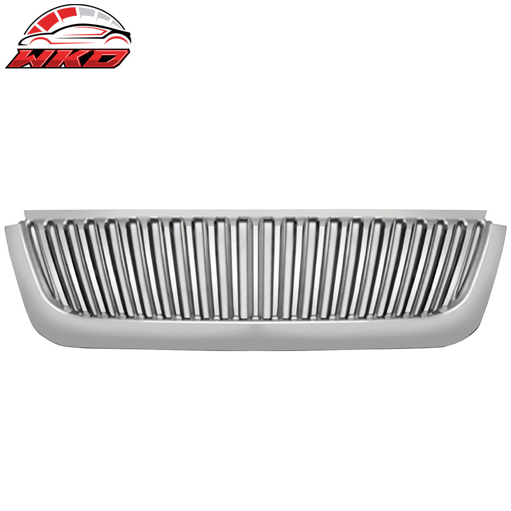 Wholesale 02-05 Ford Explorer Vertical Style Front Bumper Upper Hood Grill Chrome ABS