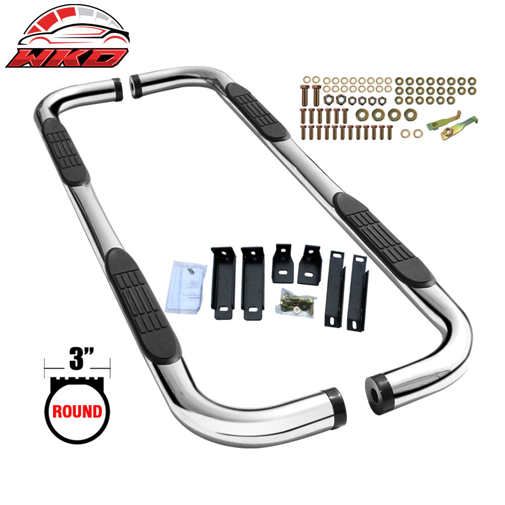Fits 01-06 Explorer Sport Trac 3'' Side Step Nerf Bars Running Board Round Style