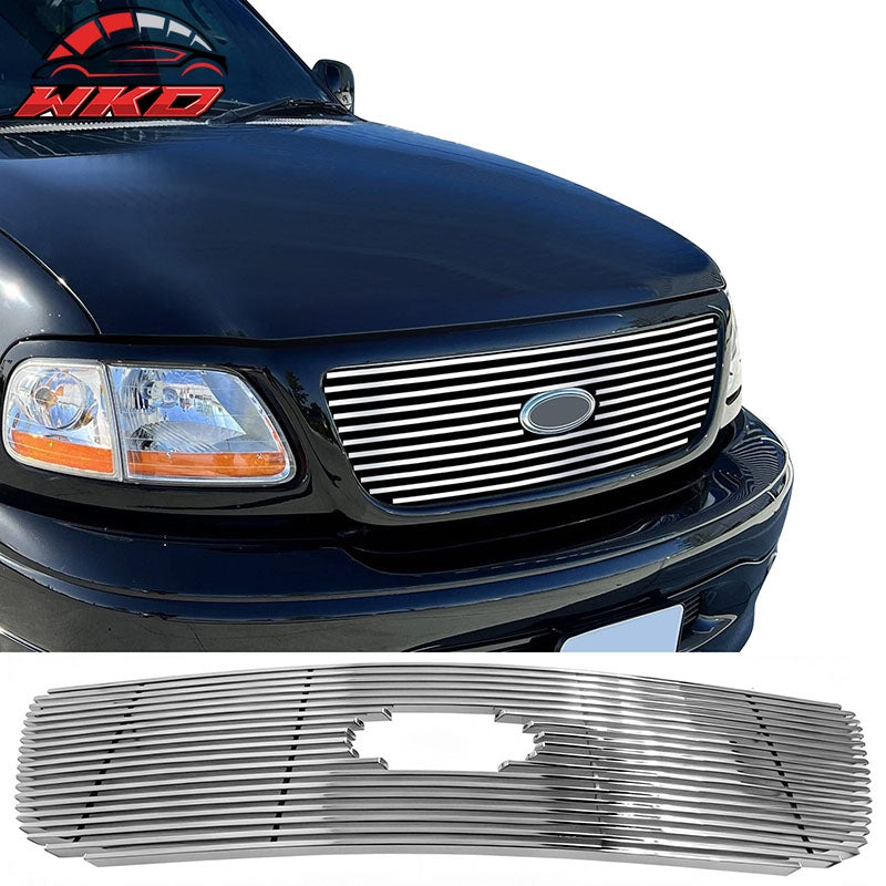 Fits 1999-2003 Ford F-150 Chrome Billet Style Front Upper Grille Stainless Steel