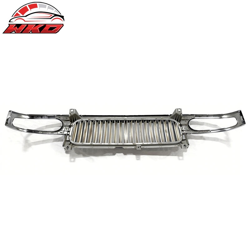 Fits 99-03 Ford F-150 Chrome Vertical Style Front Bumper Hood Upper Grille Trim