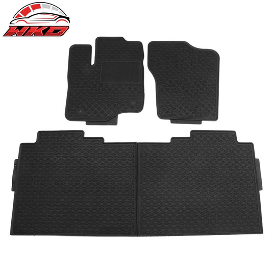 Wholesale 15-24 Ford F-150 Crew Cab Heavy Duty Black Latex Floor Mats Front Second Row