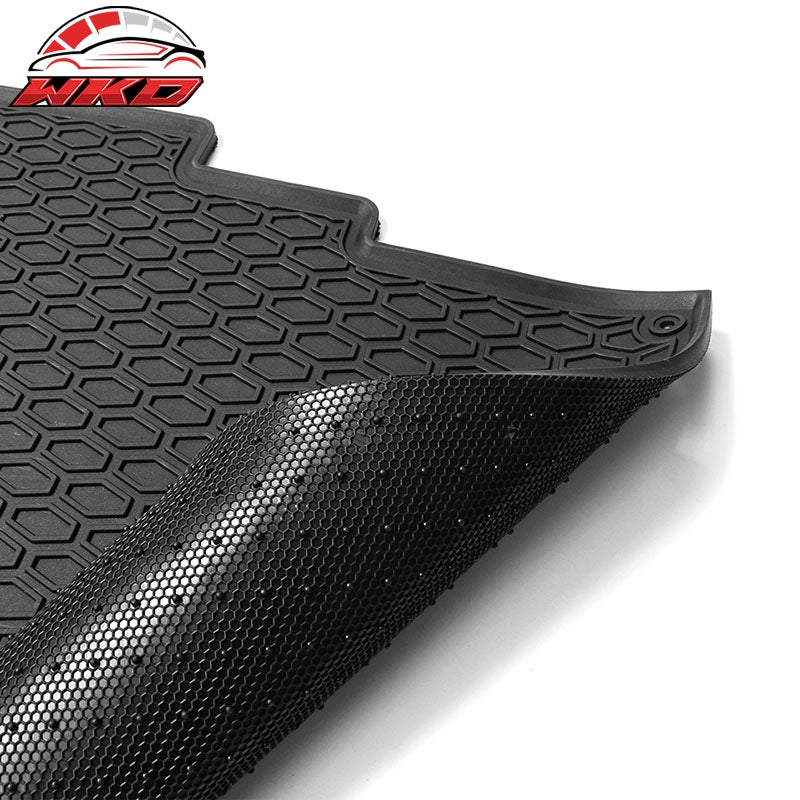 For 15-24 Ford F-150 Crew Cab Heavy Duty Black Latex Floor Mats Front Second Row