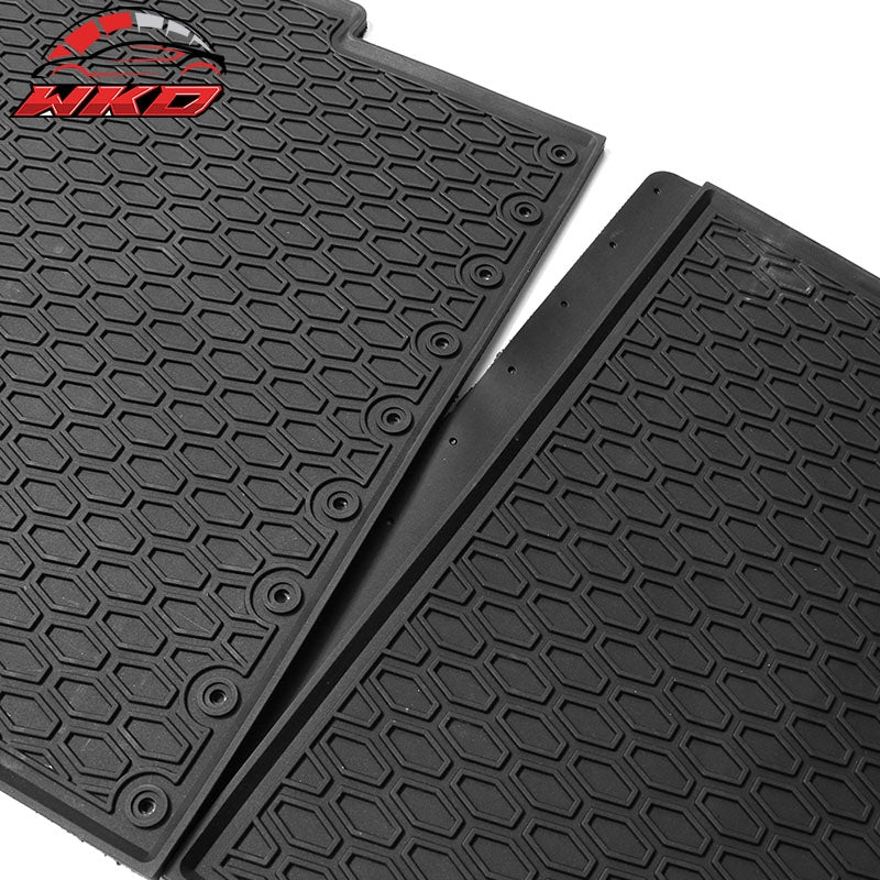For 15-24 Ford F-150 Crew Cab Heavy Duty Black Latex Floor Mats Front Second Row