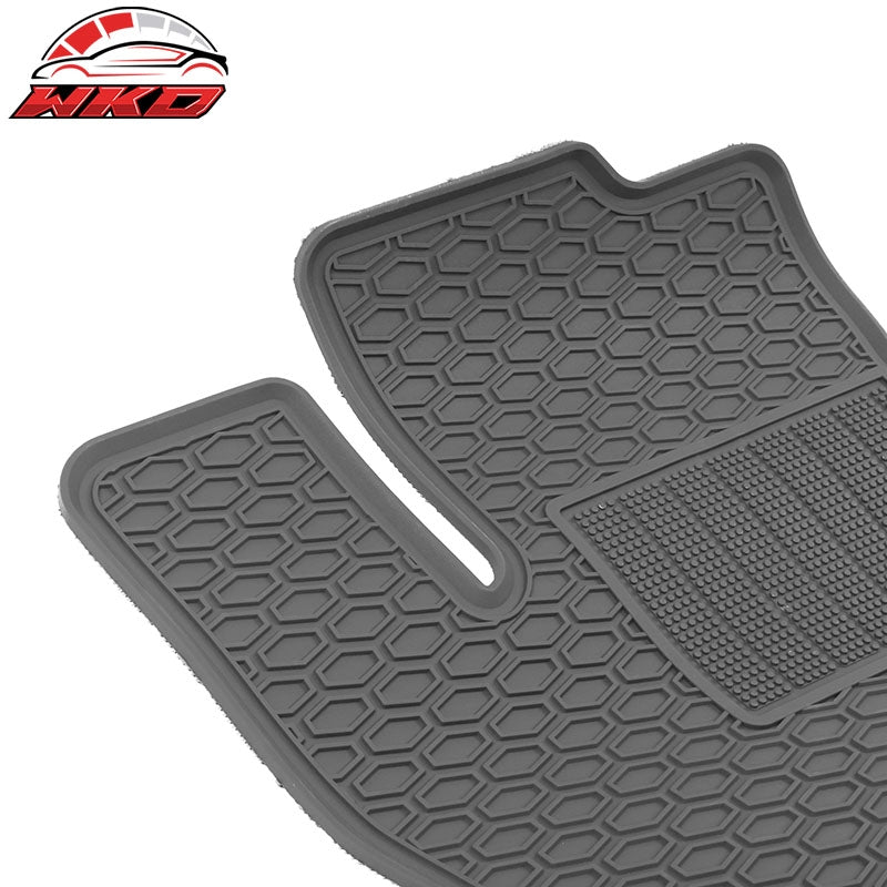 For 15-24 Ford F-150 Crew Cab Heavy Duty Gray Latex Floor Mats Front Second Row