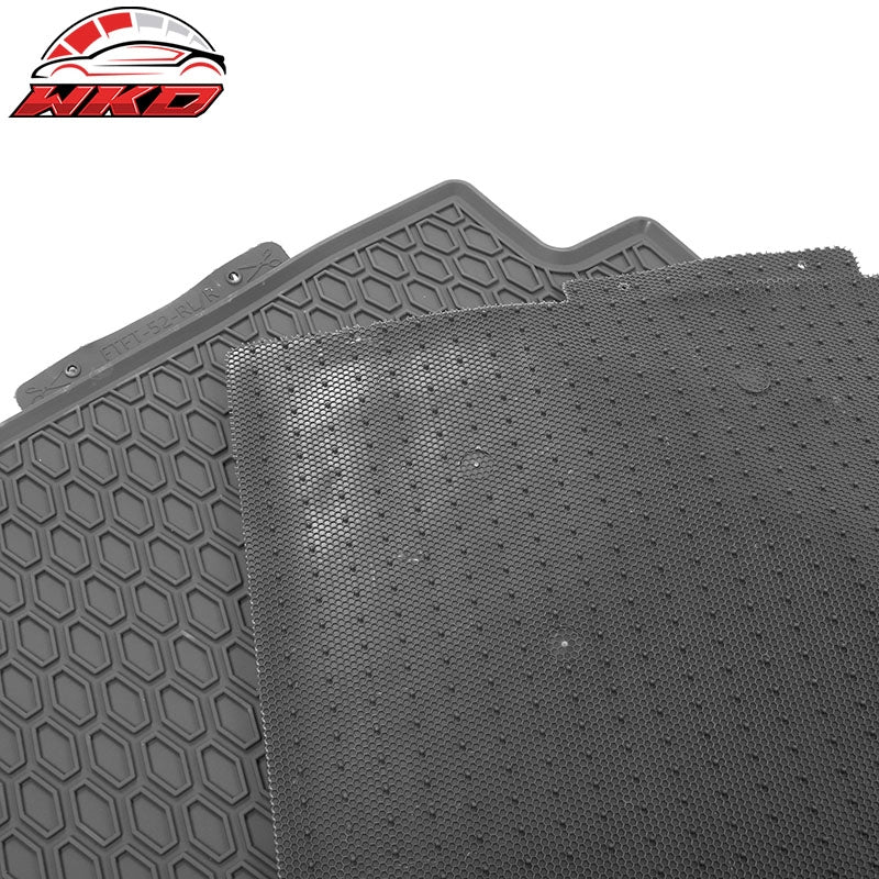 For 15-24 Ford F-150 Crew Cab Heavy Duty Gray Latex Floor Mats Front Second Row