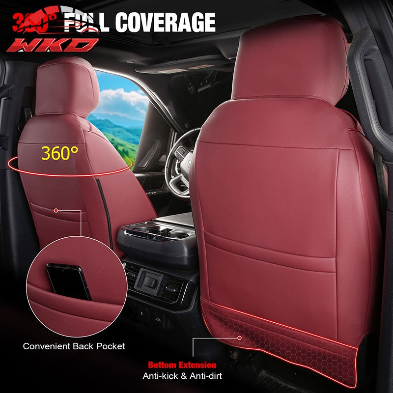 Fits 15-20 Ford F-150 17-22 F-250 F-350 F-450 Crew Cab Seat Covers Full Set Red