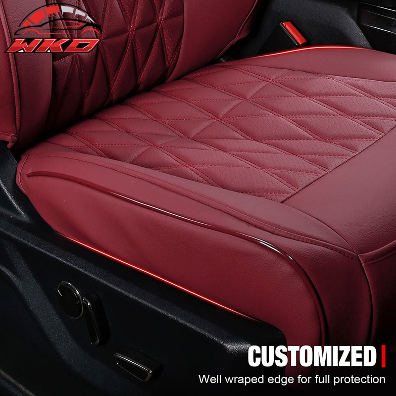 Fits 15-20 Ford F-150 17-22 F-250 F-350 F-450 Crew Cab Seat Covers Full Set Red