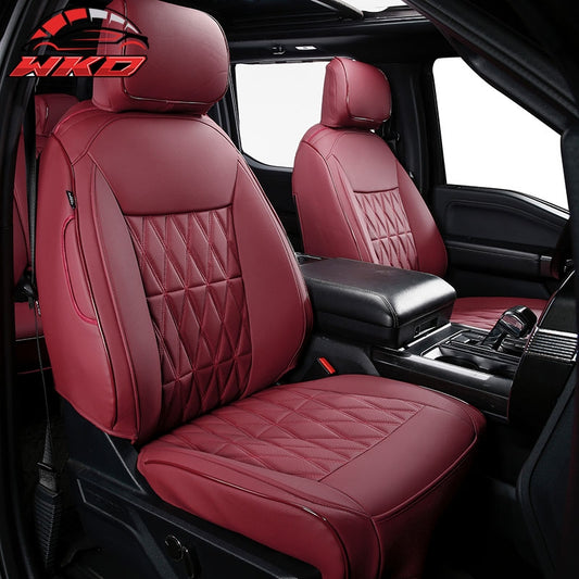 Wholesale 15-20 Ford F-150 17-22 F-250 F-350 F-450 Crew Cab Front Row Seat Covers Red - Wikond Auto
