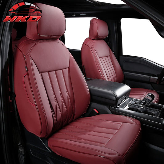 Wholesale 21-26 Ford F-150 22-26 F-250 F-350 F-450 Crew Cab Front Row Seat Covers Red - Wikond Auto