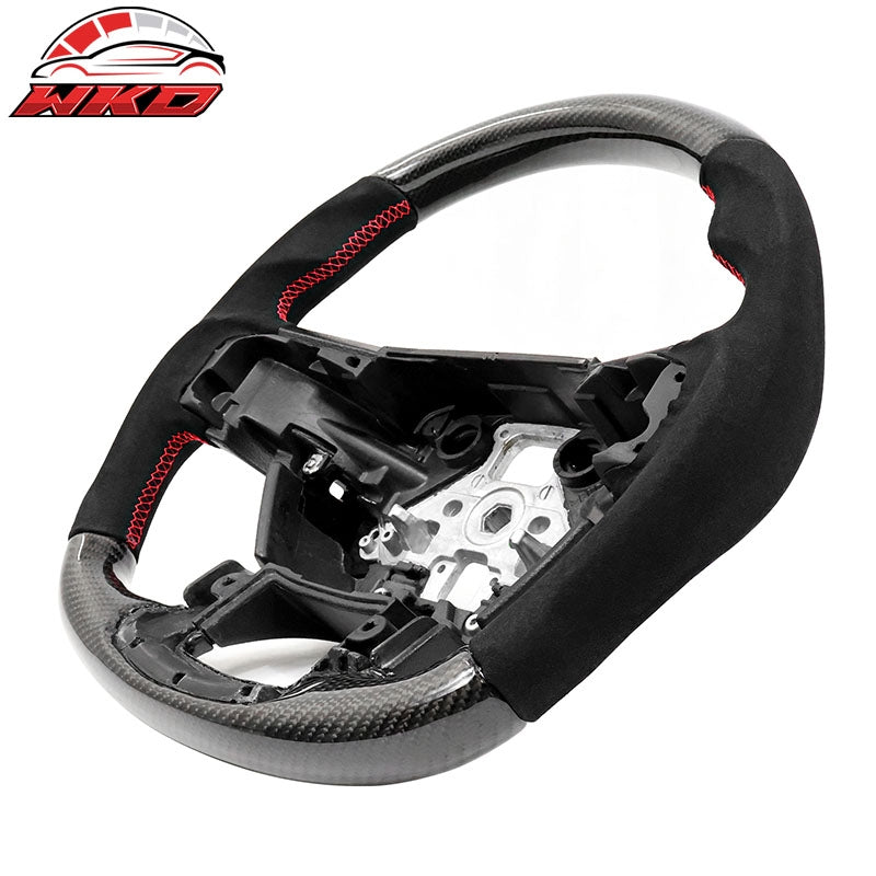 Wholesale 15-20 F150 17-22 F250 Carbon Fiber Steering Wheel Alcantara W/ Red Stitch