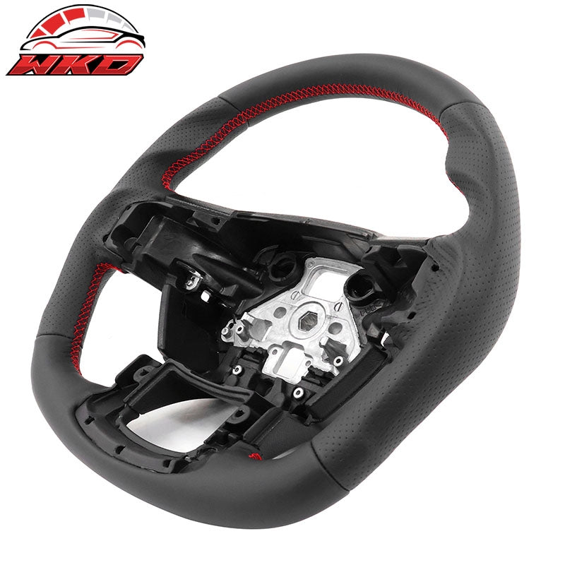 Wholesale 15-20 F150 17-22 F250 F350 F450 All Leather Steering Wheel W/ Red Stitching