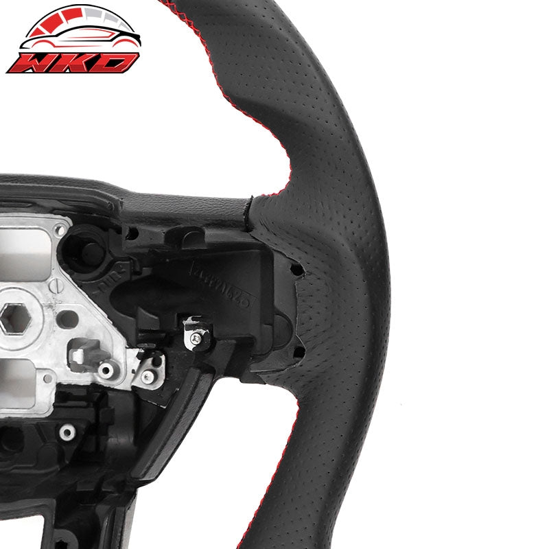 Fits 15-20 F150 17-22 F250 F350 F450 All Leather Steering Wheel W/ Red Stitching
