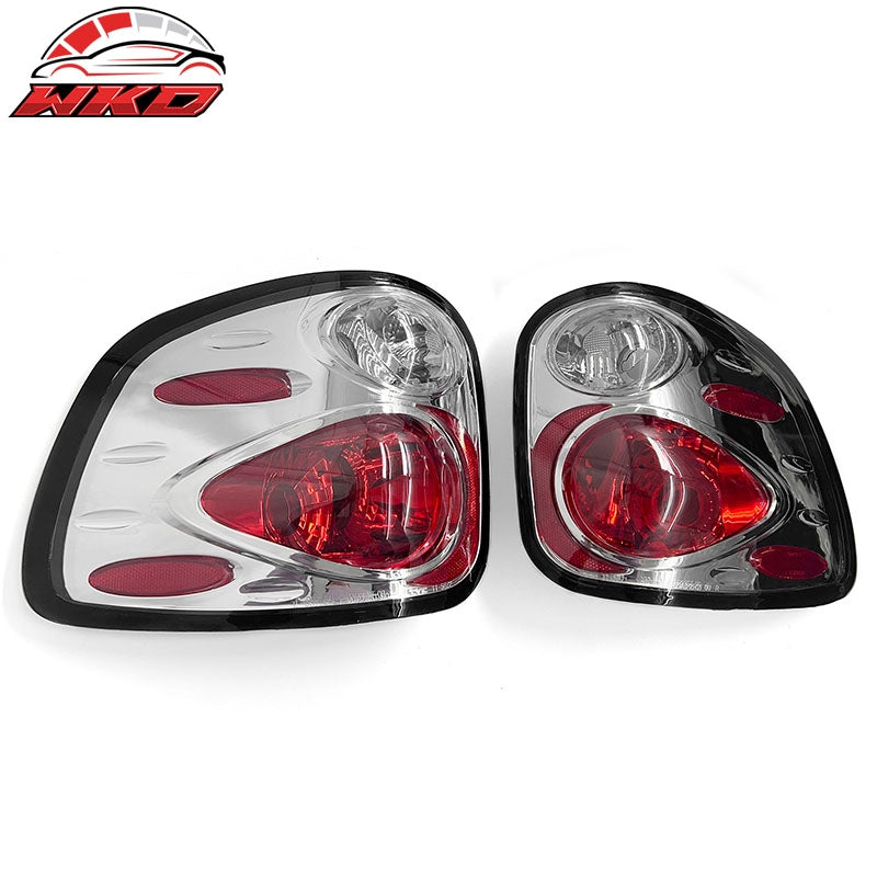 Fits 97-03 Ford F-150 Flareside Rear Tail Lights Black Housing Clear Lens Pair