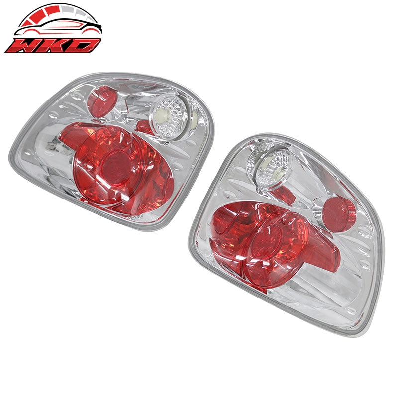 Fits 97-03 Ford F-150 Flareside Tail Lights Rear Brake Lamps Chrome W/Clear Lens