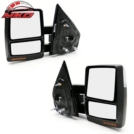 Wholesale For 07-14 Ford F-150 Power Heated Side Towing Mirrors w/ LED Signal Puddle Light - Wikond Auto