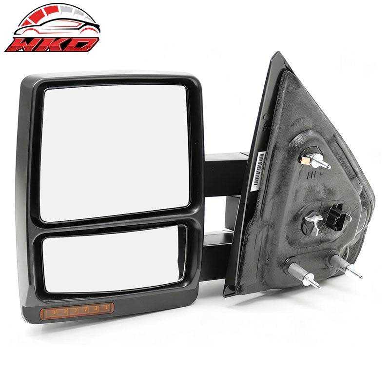 For 07-14 Ford F-150 Power Heated Side Towing Mirrors w/ LED Signal Puddle Light