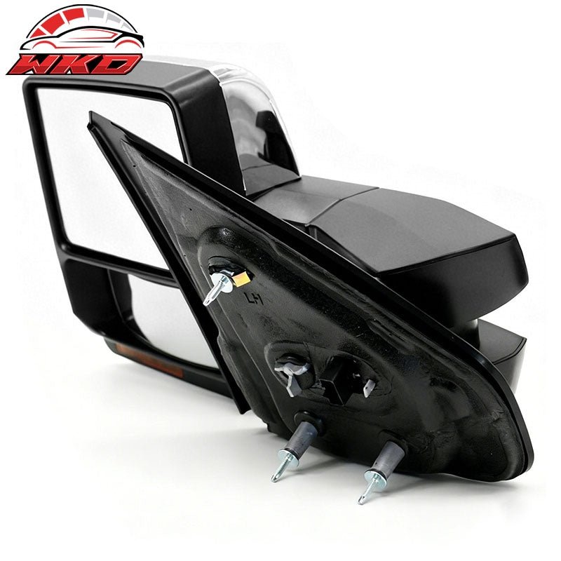 For 07-14 Ford F-150 Power Heated Side Towing Mirrors w/ LED Signal Puddle Light