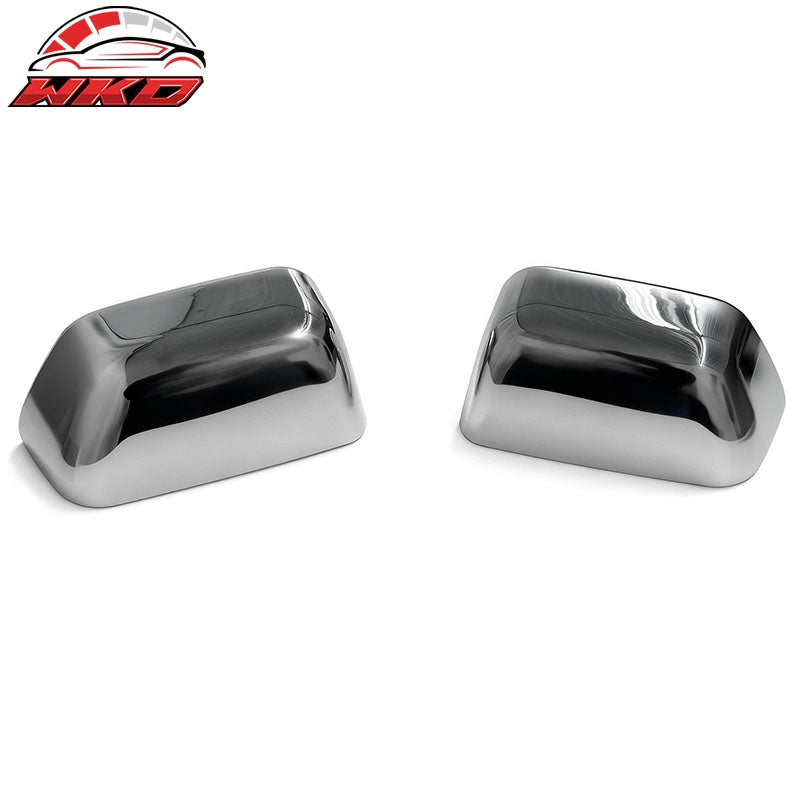 Fits 17-24 Ford F-250 F-350 Super Duty Chrome Mirror Covers Top Cap ABS Pair