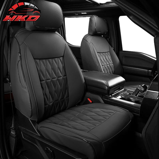 Wholesale 15-20 Ford F150 17-22 F250 F350 F450 Crew Cab Front Row Seat Covers Black - Wikond Auto