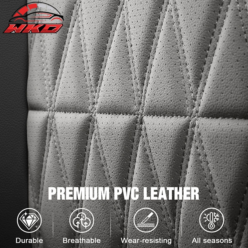 Wholesale For 15-20 Ford F150 17-22 F250 F350 F450 Crew Cab Seat Cover Full Set Black&Gray - Wikond Auto