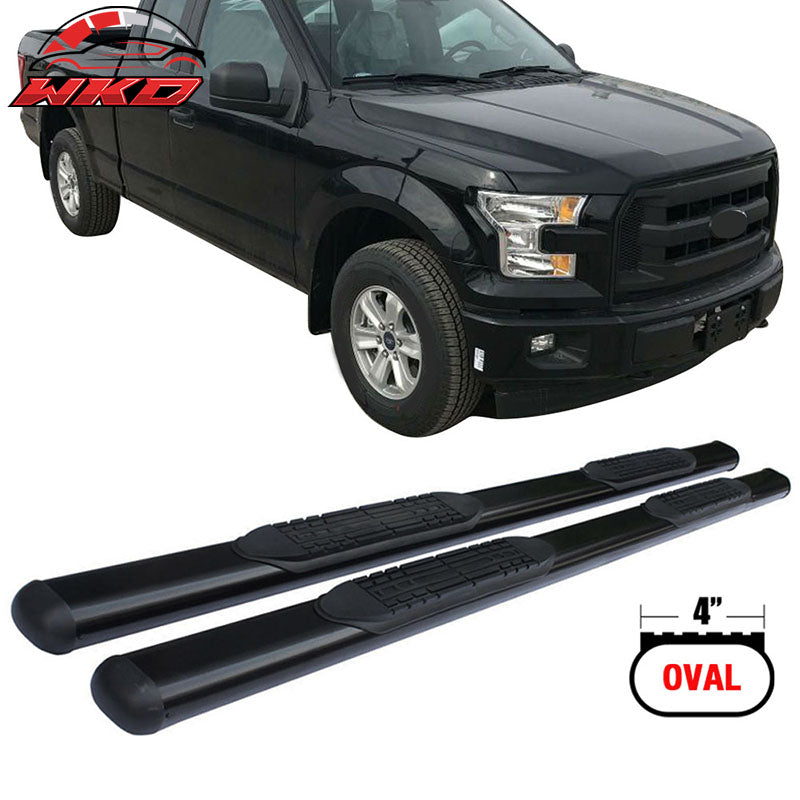 Fits 15-22 Ford F150 Super Extended Cab 4" Oval Side Step Nerf Bar Running Board
