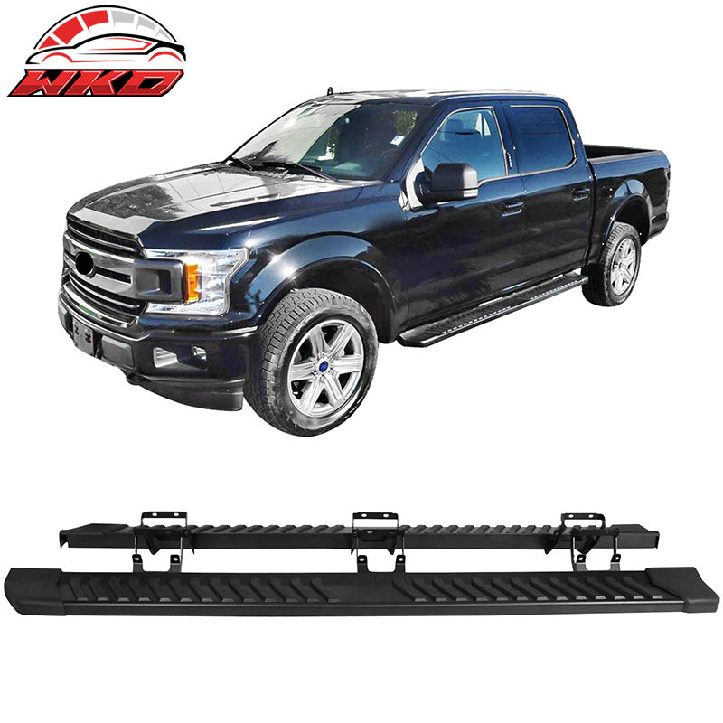 Wholesale 15-26 Ford F150 SuperCrew Cab V Style Running Boards Side Step Bar Black
